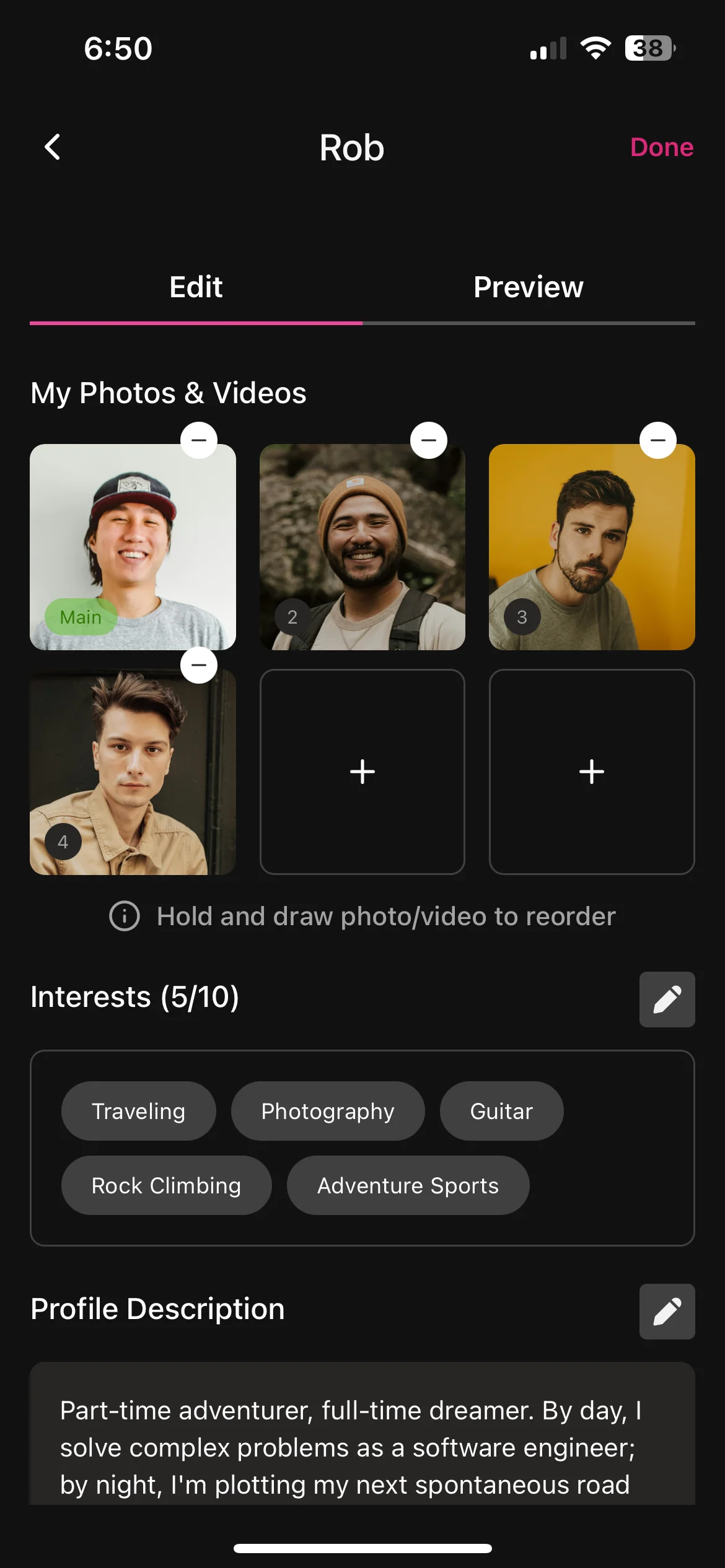 React Native Dating App Profile