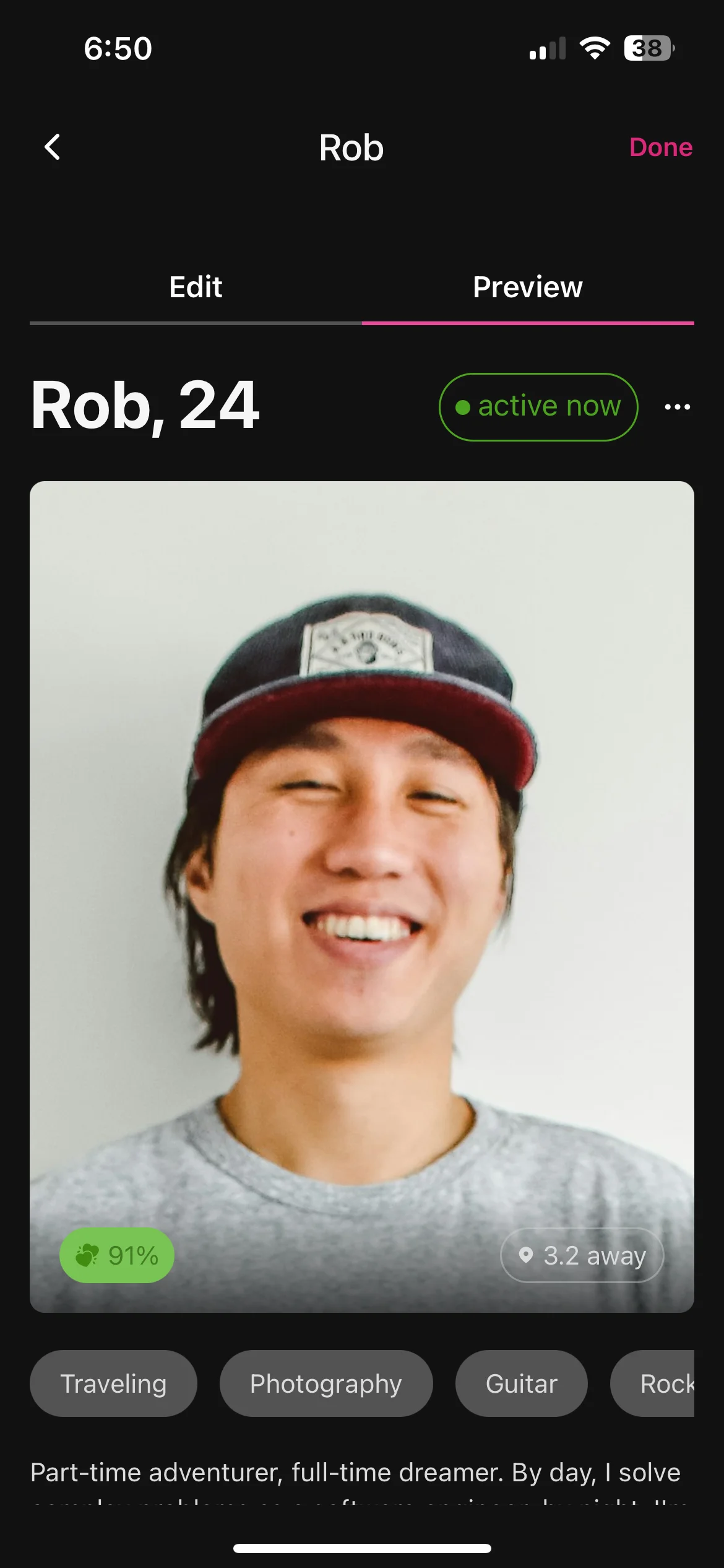 React Native Dating App Profile