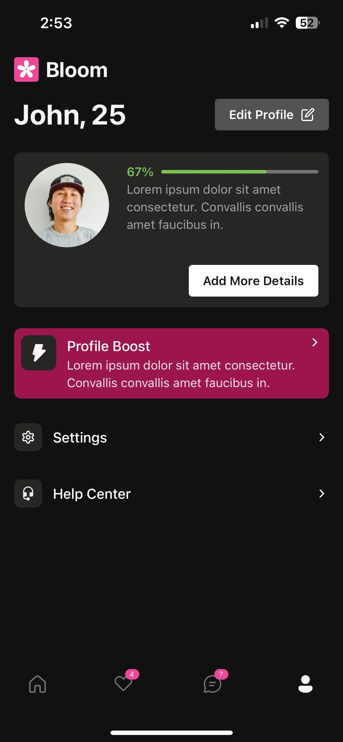 React Native Dating App Profile