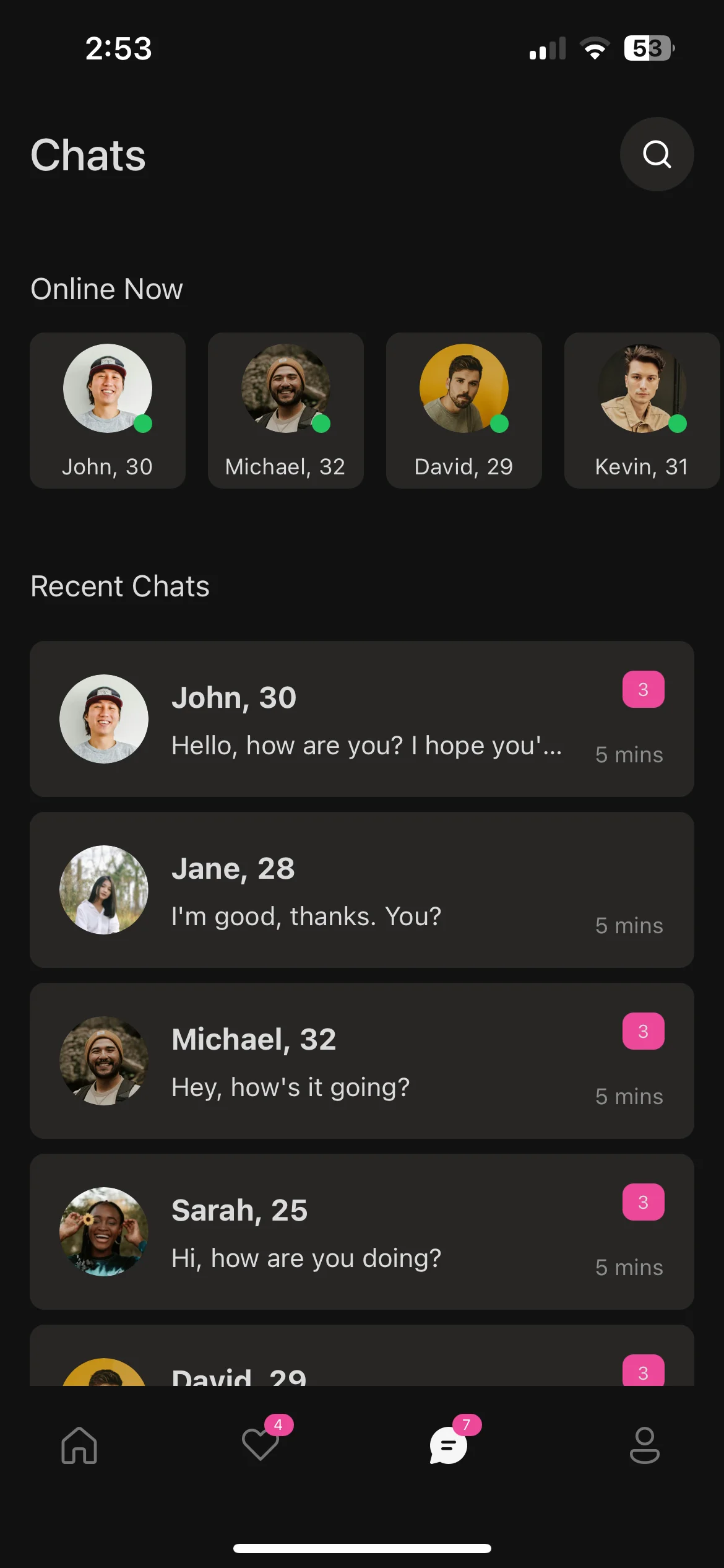 React Native Dating App Chat