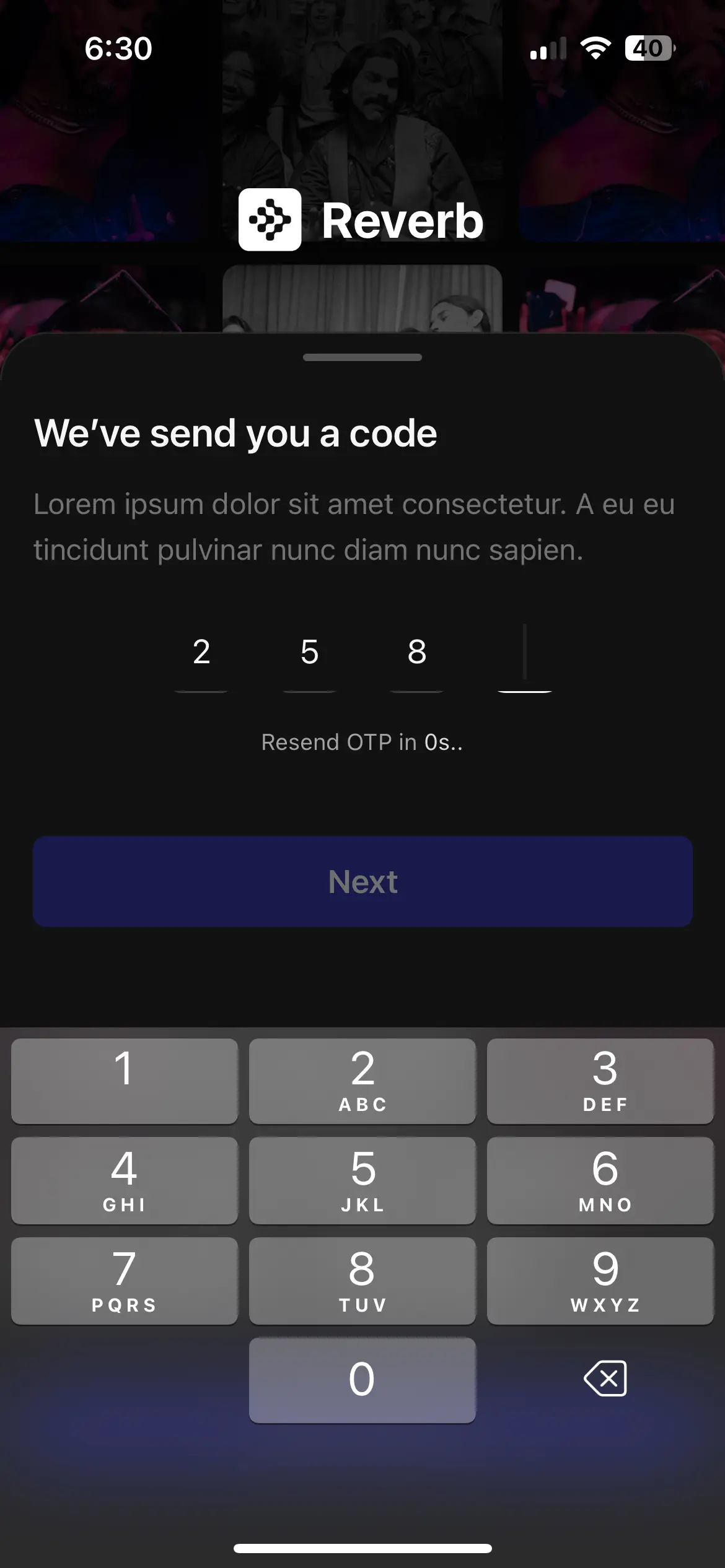 React Native Music App OTP