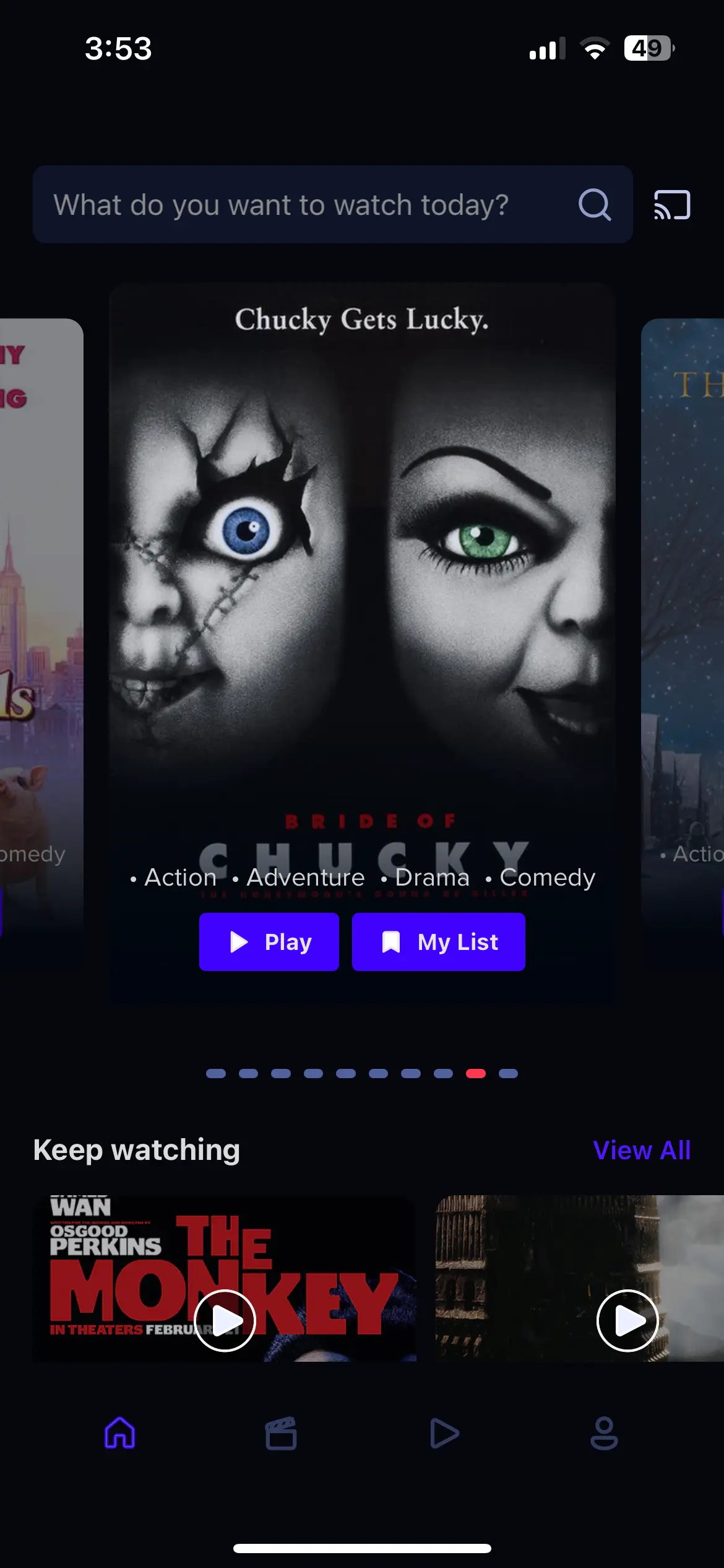 Video Streaming App Home