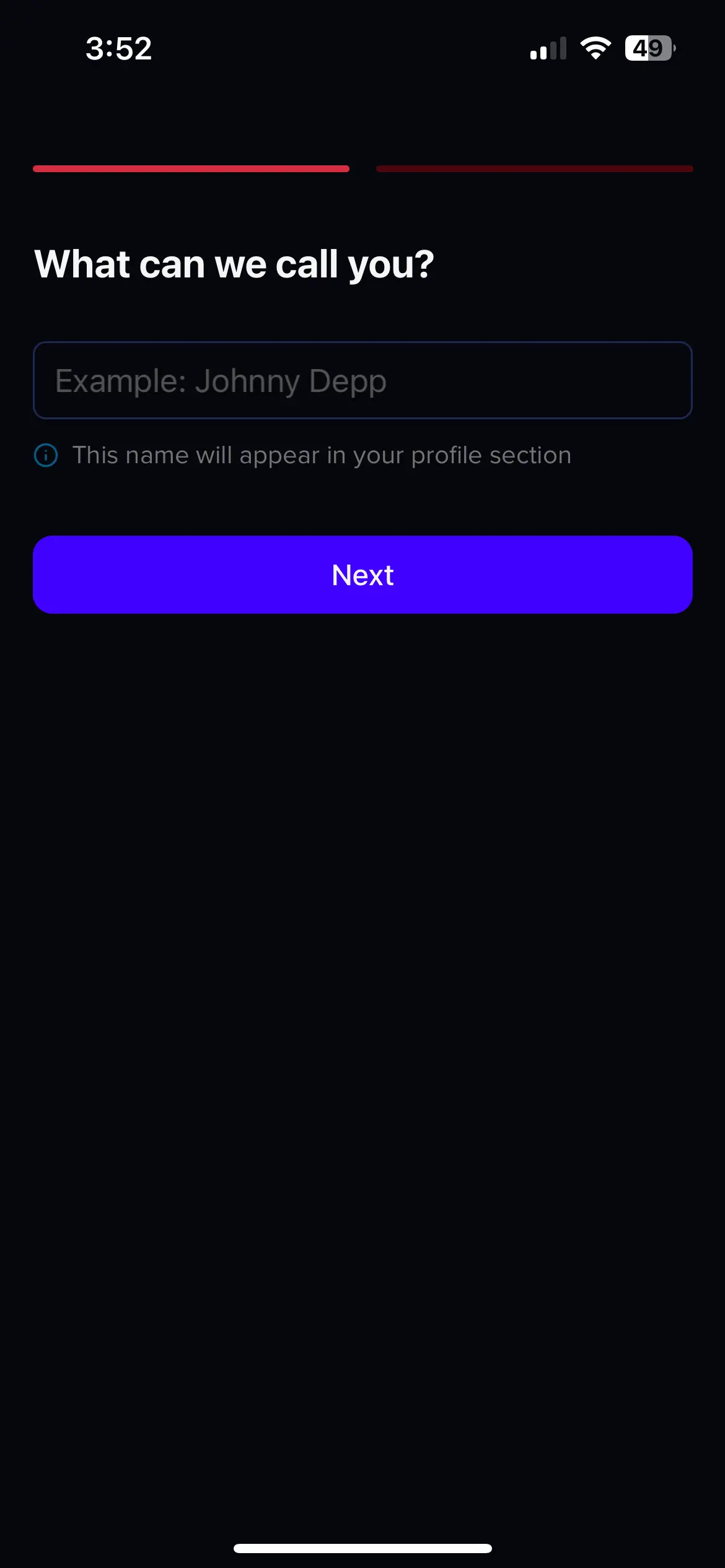 Video Streaming App Name Input