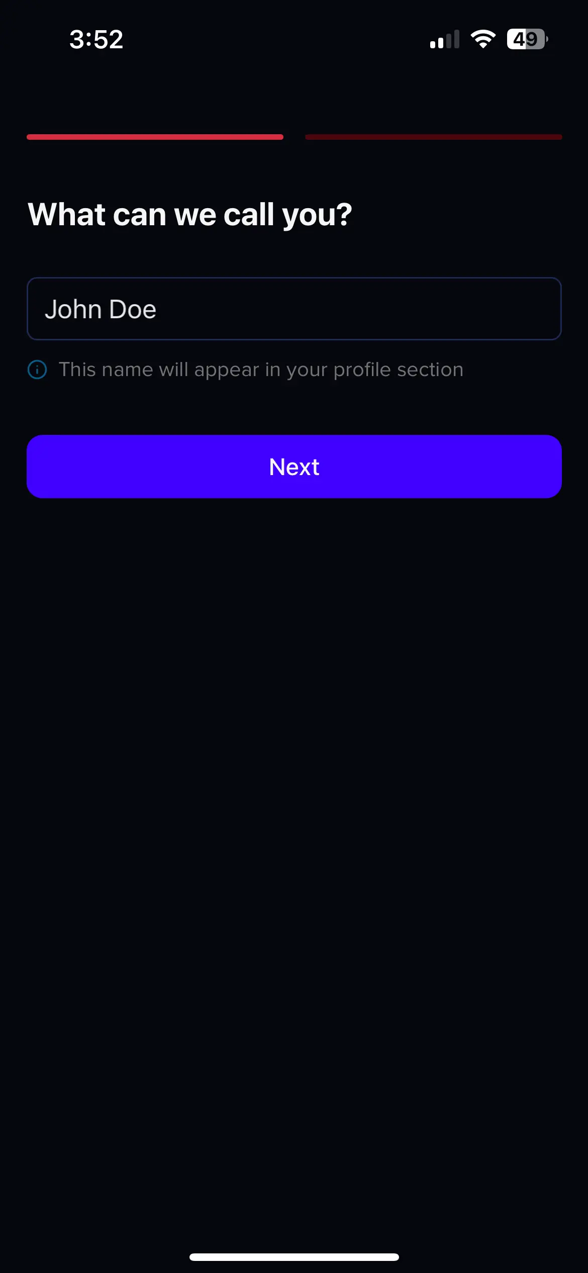 Video Streaming App Name Input Filled