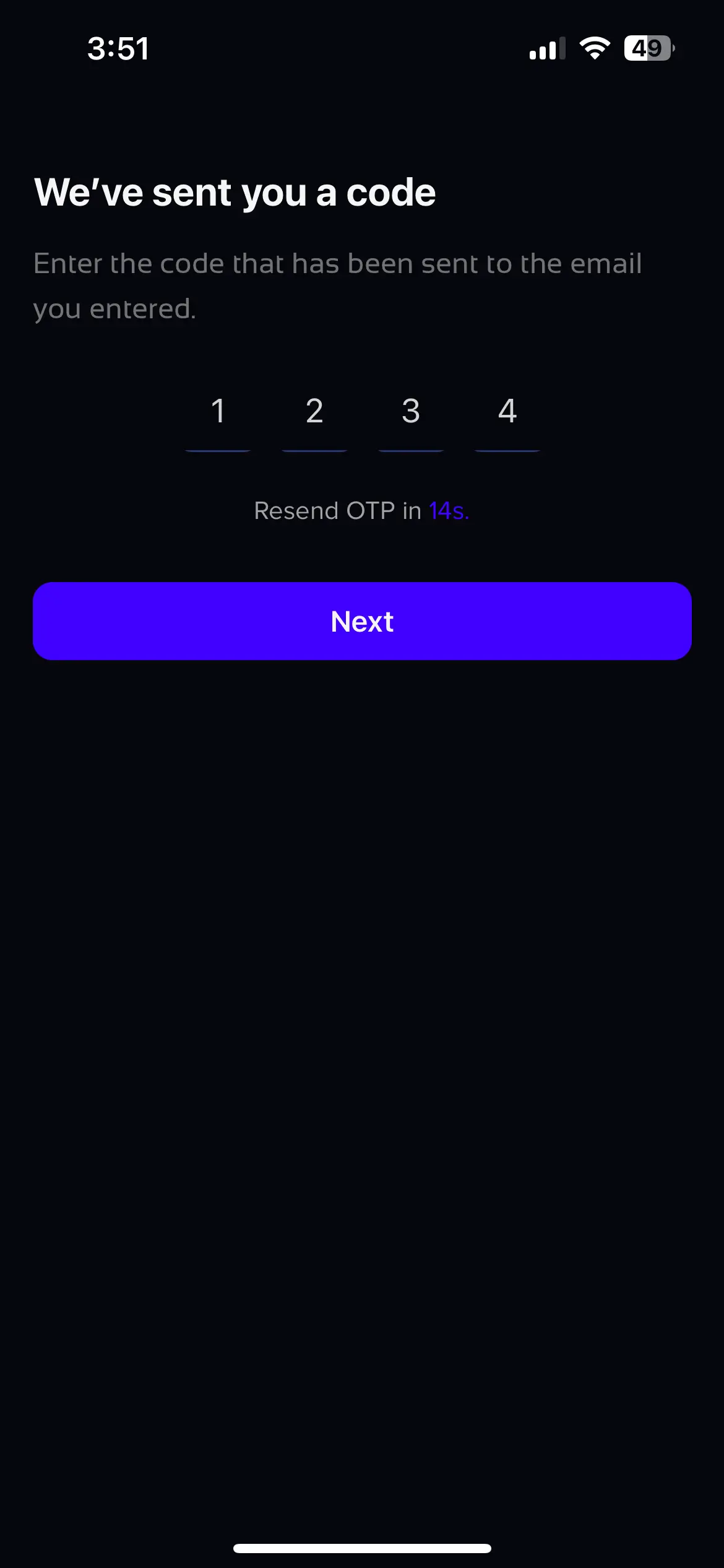 Video Streaming App OTP Filled